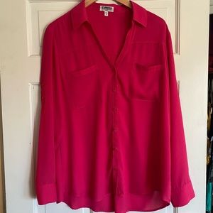 Hot pink Express Portofino slim fit shirt size women’s XL like new